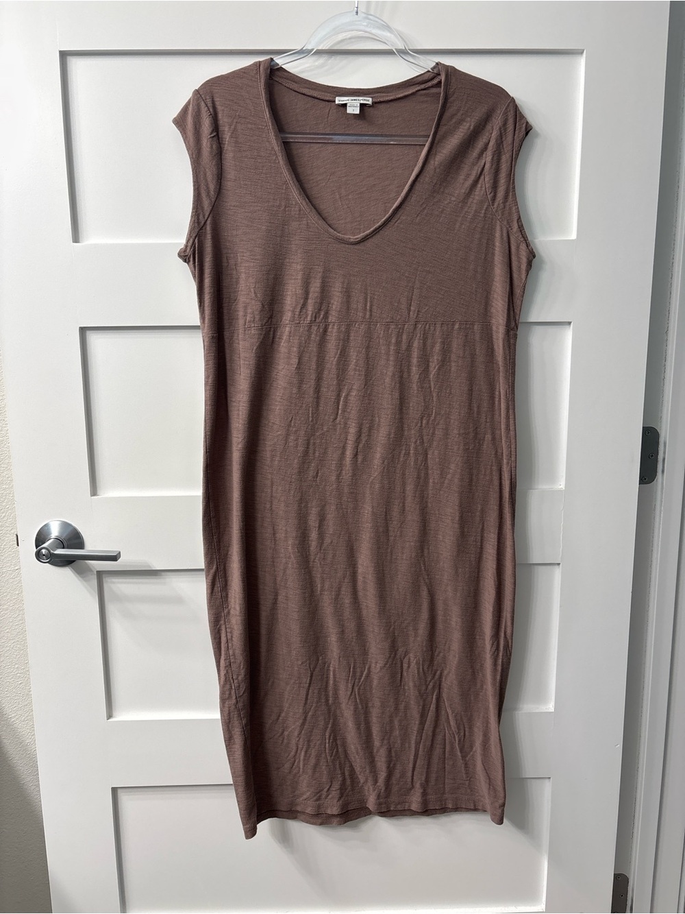 James Pete’s Cotton Quiet Luxury Taupe Size 1 Midi Dress